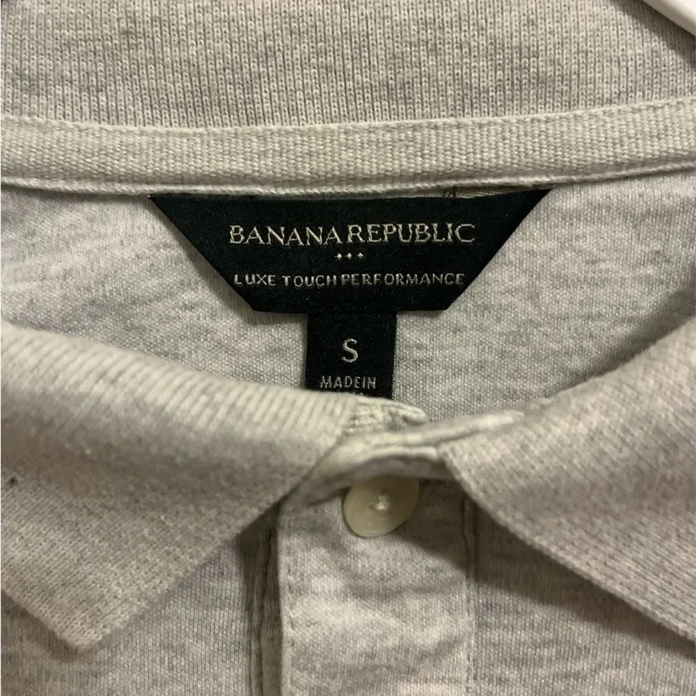 Banana Republic Gray Polo Shirt Casual Cotton Blend